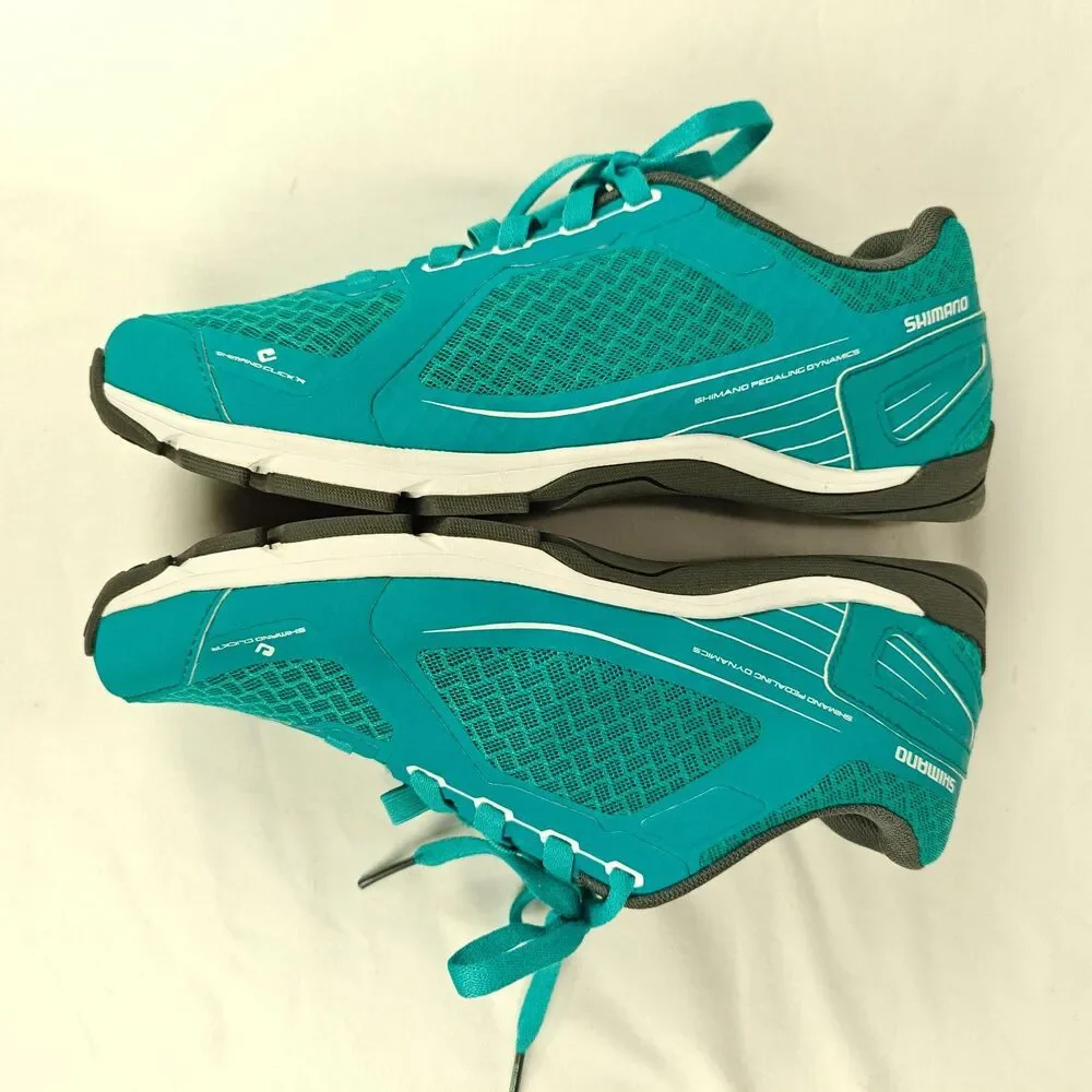 Shimano CW41 Pedaling Dynamics Teal Cycling Shoes Women’s Size 9.5 Mountain Bike - Picture 8 of 10